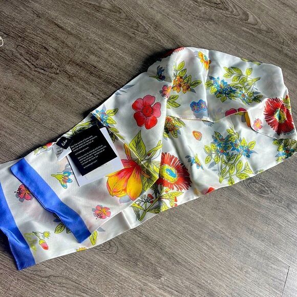 Floral Silk Oblong Tubular Scarf Silk . - Picture 1 of 1